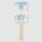 Modernes Skriptschneeflocken WinterWedding Program Fächer (Rückseite)