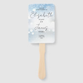 Modernes Skriptschneeflocken WinterWedding Program Fächer (Vorderseite)