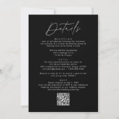 Modernes Skriptschwarz in einem QR-Code Hochzeitsc Einladung (Rückseite)