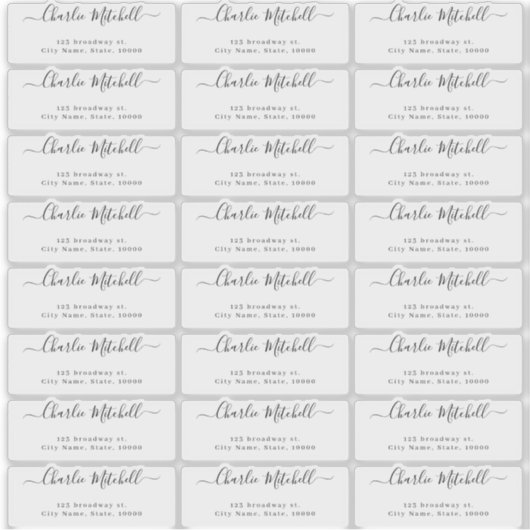 Modernes skripttransparentes Rücksendelabel Aufkleber (Vorderseite)