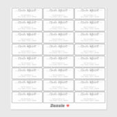 Modernes skripttransparentes Rücksendelabel Aufkleber (Blatt)