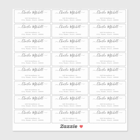 Modernes skripttransparentes Rücksendelabel Aufkleber (Blatt)