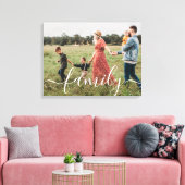 Modernes Skriptüberlagern für die Familie auf Foto Leinwanddruck (Insitu (Wohnzimmer))