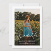 Modernes Skriptüberlagerungs-Abschluss mit zwei Fo Ankündigung (Vorderseite)