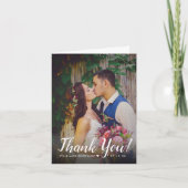 Modernes Skriptüberlagerungs-Foto Dankeskarte (Vorderseite)