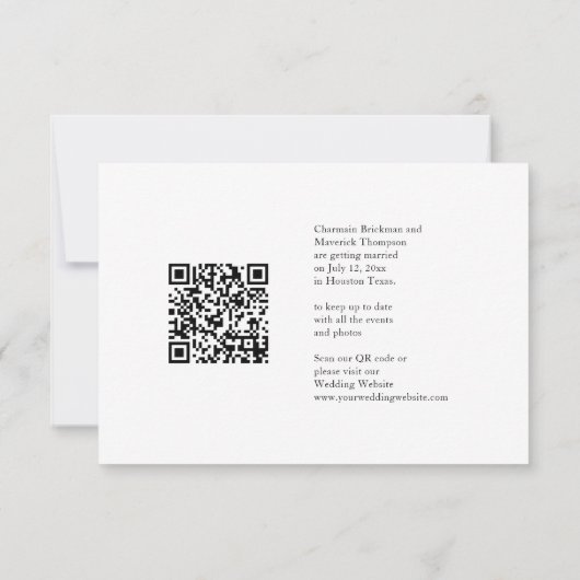 Modernes Skriptüberlagerungs-QR-Code Save The Date (Rückseite)