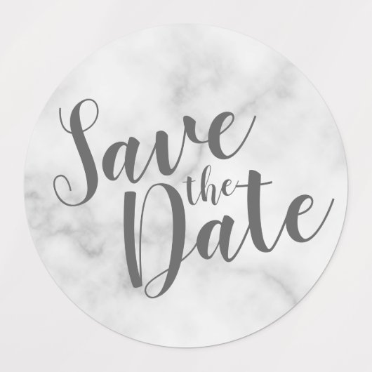 Modernes SkriptWedding marble die Datumsmarken spe Etiketten (Design 2)