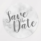 Modernes SkriptWedding marble die Datumsmarken spe Etiketten (Design 1)