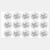 Modernes SkriptWedding marble die Datumsmarken spe Etiketten (Blatt)