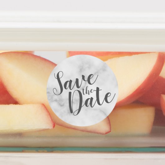 Modernes SkriptWedding marble die Datumsmarken spe Etiketten (Befestigt)