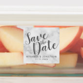 Modernes SkriptWedding marble die Datumsmarken spe Etiketten (Befestigt)