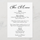 Modernes SkriptWedding Menu Menükarte (Vorderseite)