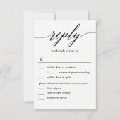 Modernes SkriptWedding RSVP mit Menüoptionen Einladung (Vorderseite)