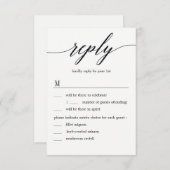 Modernes SkriptWedding RSVP mit Menüoptionen Einladung (Vorne/Hinten)