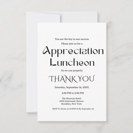 Modernes Skriptwertschätzungs-Party dankbar Party Einladung (Vorderseite)