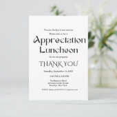 Modernes Skriptwertschätzungs-Party dankbar Party Einladung (Stehend Vorderseite)