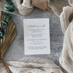 Modernes Skriptwochenende Veranstaltungsprogramm Begleitkarte