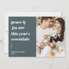 modernes Skriptziffer Ruhe und Freude Foto Feiertagskarte