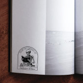 Modernes Skull-Reading-Buchzeichen aus der Bibliot Gummistempel