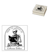 Modernes Skull-Reading-Buchzeichen aus der Bibliot Gummistempel (Stempel)