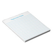 Modernes Sky Blue Lined Personalisiert Notepad Notizblock (angewinkelt)
