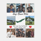 Modernes "Sky's fest Pilot", Flugzeug, FotoCollage Fleecedecke (Vorderseite)