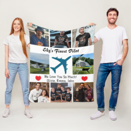 Modernes "Sky's fest Pilot", Flugzeug, FotoCollage Fleecedecke