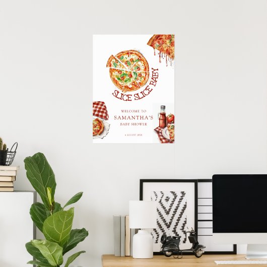 Modernes Slice Slice Baby Pizza Baby Duschgel Poster (Heimbüro)