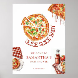Modernes Slice Slice Baby Pizza Baby Duschgel Poster
