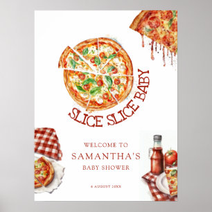 Modernes Slice Slice Baby Pizza Baby Duschgel Poster