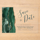 Modernes Smarald Gold Agate Green speichert die Da Acryleinladungen (Vorderseite)