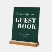 Modernes Smarald Green Wedding signiert unser Gäst Acrylschild (Winkel)