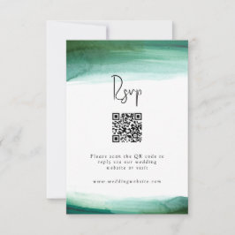 Modernes Smarald Watercolor Wedding RSVP