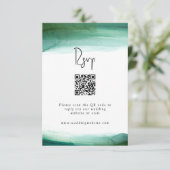Modernes Smarald Watercolor Wedding RSVP Karte (Stehend Vorderseite)