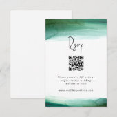 Modernes Smarald Watercolor Wedding RSVP Karte (Vorne/Hinten)