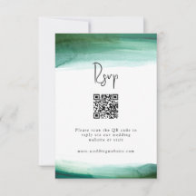 Modernes Smarald Watercolor Wedding RSVP