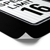 Modernes Snackschild 16. Geburtstag Geschwindigkei Poster (Ecke)