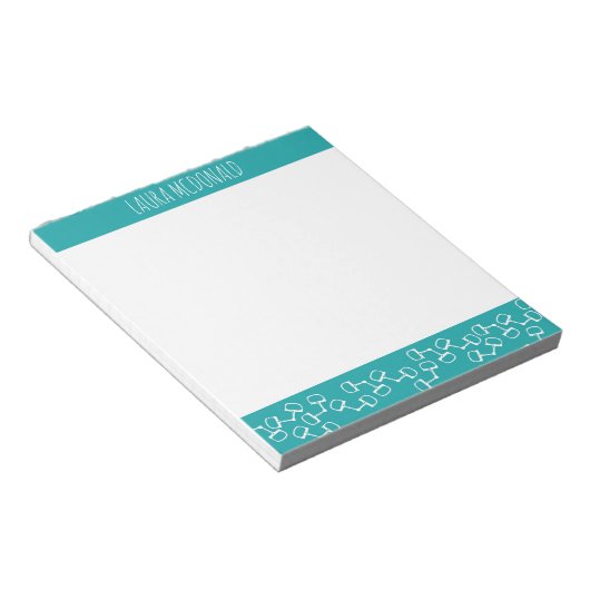 Modernes Snaffle Bit Horse Notepad - Aquamarin Notizblock (angewinkelt)