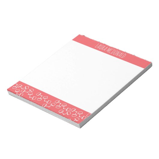 Modernes Snaffle Bit Horse Notepad - Korallen Notizblock (Rotiert)