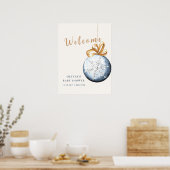 Modernes Snowflake Babydusche Willkommenspender Poster (Küche)