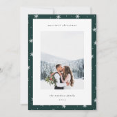 Modernes Snowflake-Border-Foto Feiertagskarte (Vorderseite)