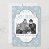 Modernes Snowflake Happy Holidays Foto Feiertagskarte (Vorderseite)