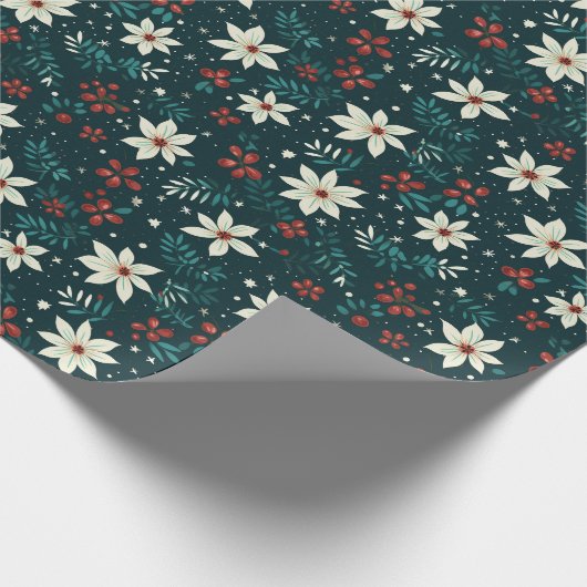 Modernes Snowflake Holiday Geschenkpapier (Ecke)