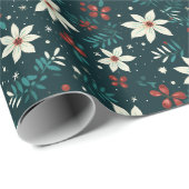 Modernes Snowflake Holiday Geschenkpapier (Rolleneckpunkt)