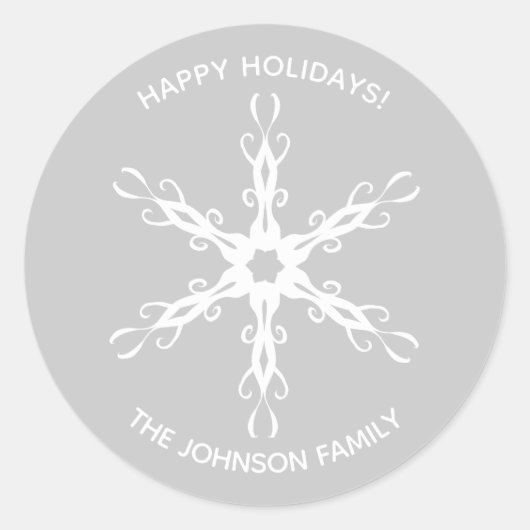 Modernes Snowflake Personalisiert Sticker (Vorderseite)