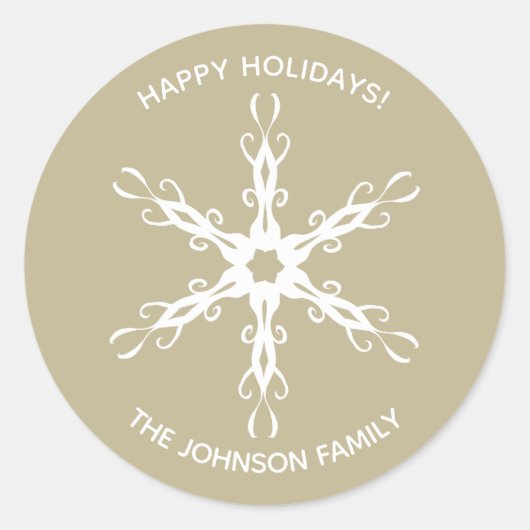 Modernes Snowflake Personalisiert Sticker (Vorderseite)