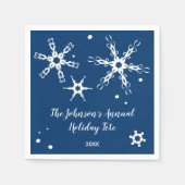 Modernes Snowflake Personalisierter Event Napoleon Serviette (Vorderseite)