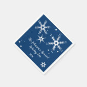 Modernes Snowflake Personalisierter Event Napoleon Serviette (Ecke)