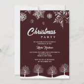 Modernes Snowflake Pine Navy Winter Weihnachtsfest Einladung (Vorderseite)