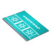 Modernes Snowflakes-Notebook, Aqua Notizblock (Rechte Seite)
